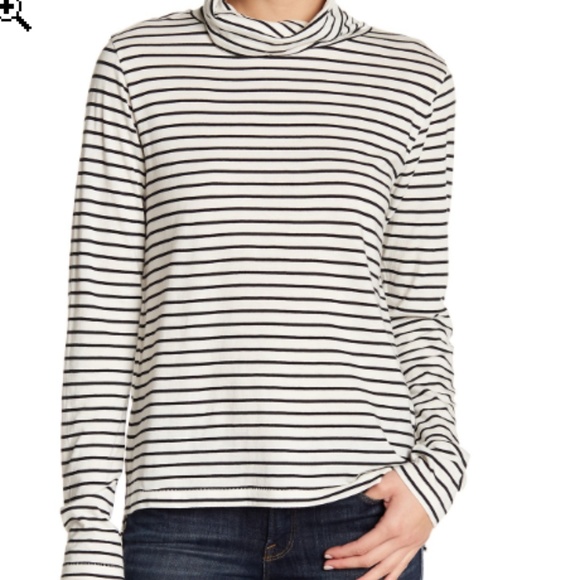 Tops - Abound Everyday Turtleneck Shirt black and white